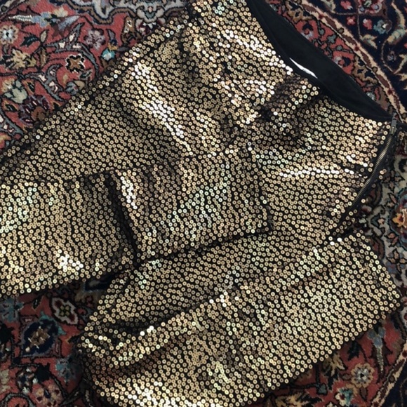 Amuse Society Bling Sequin Pants Copper 26 S - Picture 5 of 10